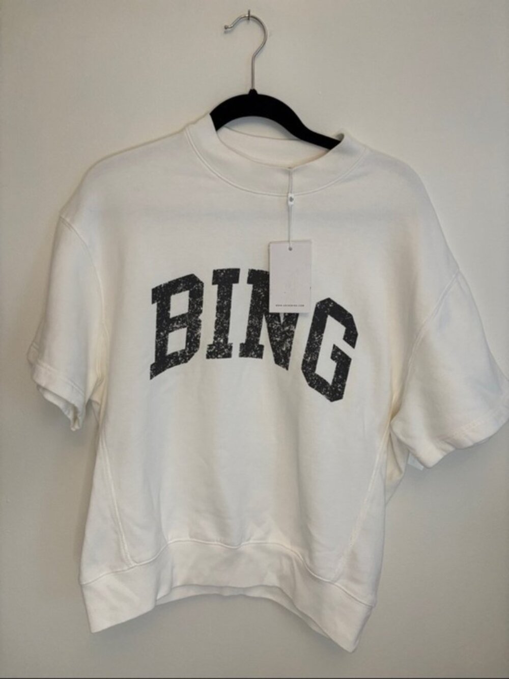 ANINE BING Jay Bing Oversized Short Sleeve Sweatshirt – Size XS – NWT - Picture 3 of 16